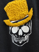 Upcycled Black Wool Coat with Yellow Sherpa Accents - One - of - a - Kind Punk Fashion - Reckless Swagger
