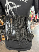 Upcycled Zipper Corset Faux Leather - Reckless Swagger
