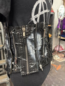 Upcycled Zipper Corset Faux Leather - Reckless Swagger