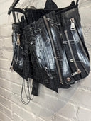 Upcycled Zipper Corset Faux Leather - Reckless Swagger
