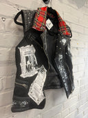 Vegan leather & mesh & Tartan vest - Reckless Swagger