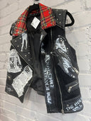 Vegan leather & mesh & Tartan vest - Reckless Swagger