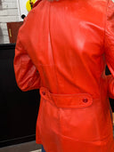 Vintage 1960s Mod Car Coat | Orange Leather, Made in USA - North Dakota - Reckless Swagger