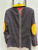 Vintage Brown Corduroy Tartan Blazer - Upcycled Punk Revival Jacket - Reckless Swagger