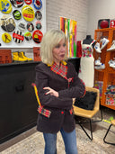 Vintage Brown Corduroy Tartan Blazer - Upcycled Punk Revival Jacket - Reckless Swagger