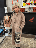 Vintage Pink - Hued Acid - Wash Denim Trench – “Shout Out” One - of - a - Kind - Reckless Swagger