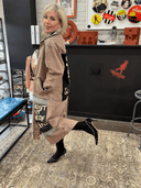 Vintage Pink - Hued Acid - Wash Denim Trench – “Shout Out” One - of - a - Kind - Reckless Swagger