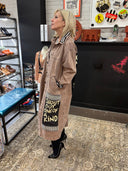 Vintage Pink - Hued Acid - Wash Denim Trench – “Shout Out” One - of - a - Kind - Reckless Swagger