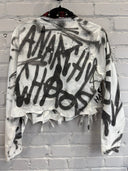 White Punk Shirt w/Tartan Collar & Embellishments - Reckless Swagger