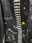 X - Ray Spex Punk Bondage Jacket - Black Paint Splatter Upcycled Statement Piece - Reckless Swagger