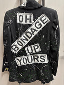 X - Ray Spex Punk Bondage Jacket - Black Paint Splatter Upcycled Statement Piece - Reckless Swagger
