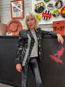 X - Ray Spex Punk Bondage Jacket - Black Paint Splatter Upcycled Statement Piece - Reckless Swagger