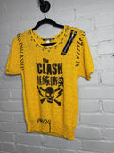 Yellow Clash Stitch Skull SS Top - Reckless Swagger