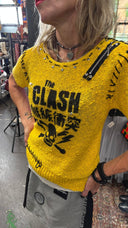 Yellow Clash Stitch Skull SS Top - Reckless Swagger