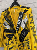 Yellow FCK War Resist Net+Zip+Studs - Reckless Swagger
