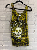 Yellow Resist Skull Leopard Punk Tank Top - Reckless Swagger
