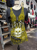 Yellow Resist Skull Leopard Punk Tank Top - Reckless Swagger